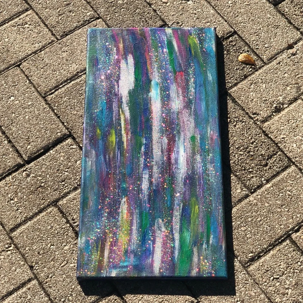 HANDCRAFTED COLORFUL/GLITTER ABSTRACT ART